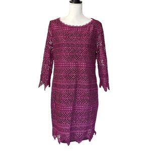 Trina Turk Geddes Special Occasion Cocktail Sheath Dress Women’s Sz 14 Purple